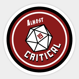 Almost Critical - Full Color Round Logo on Black/Dark Sticker